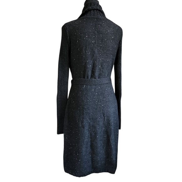 Bebe 2010s Sequin Sparkle Knit Cardigan Sweater Mohair Blend Mcbling Size M - Picture 3 of 5